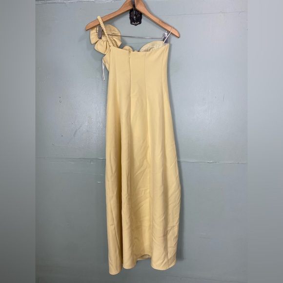 The Wolf Gang Flores Rose Floral Applique Yellow One Shoulder Dress XS - Picture 7 of 11